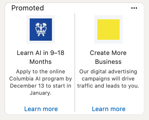 LinkedIn text ads